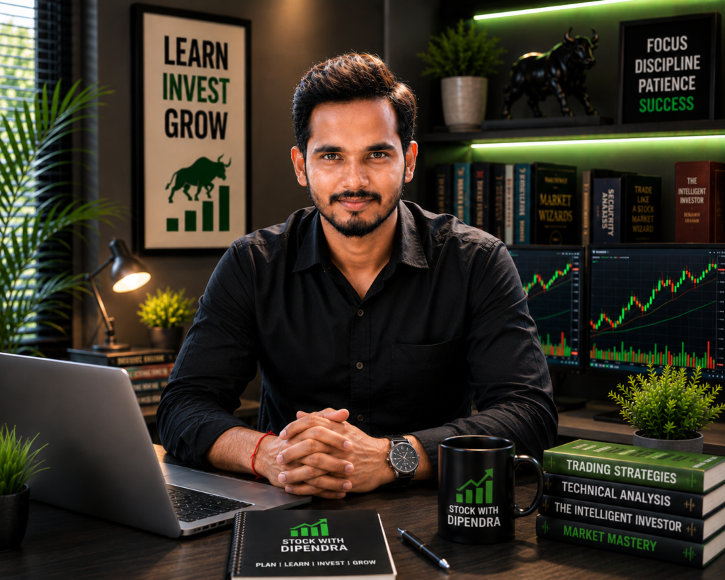 Dipendra Singh Solanki, Founder of Stock With Dipendra, sharing practical stock market education on IPOs, Demat Accounts, Trading and Investing.